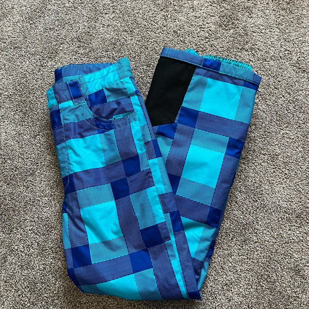Spyder Blue Dynamic Geometric Design Snow Pants